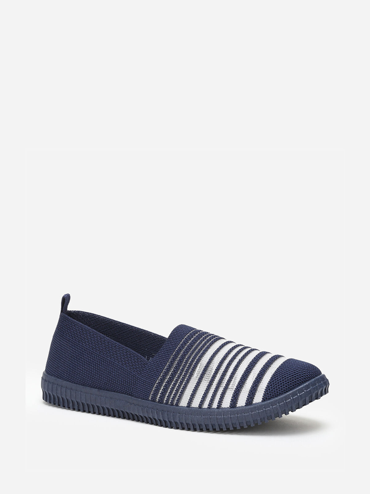 Slip-on en maille et effet transparent- Bleu marine