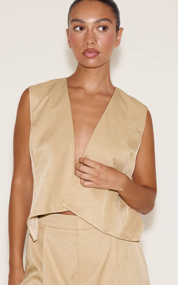 Camel Combinaison-pantalon Asymétrique À Gilet Ajusté En Tissu Tissé