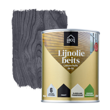 Lacq Lijnolie beits transparant zwart 750 ml