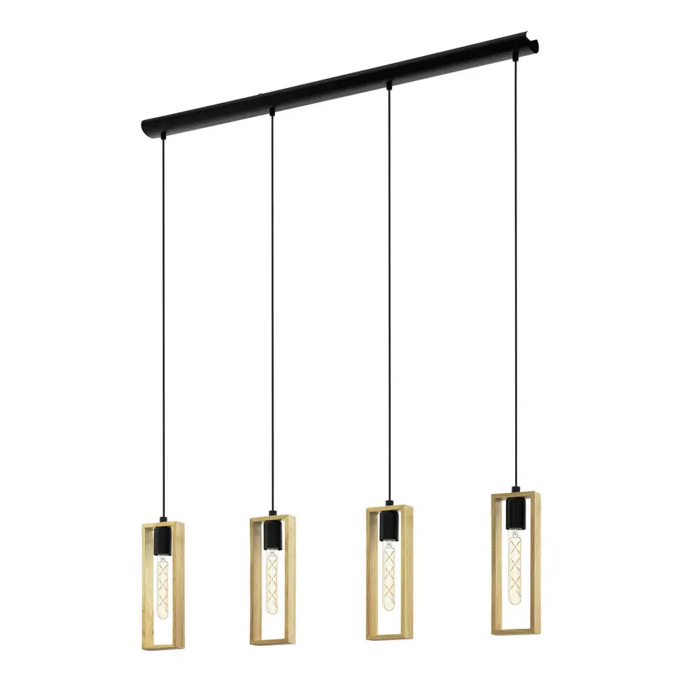 EGLOLittletonHanglamp-E27-116cm-Zwart/Bruin