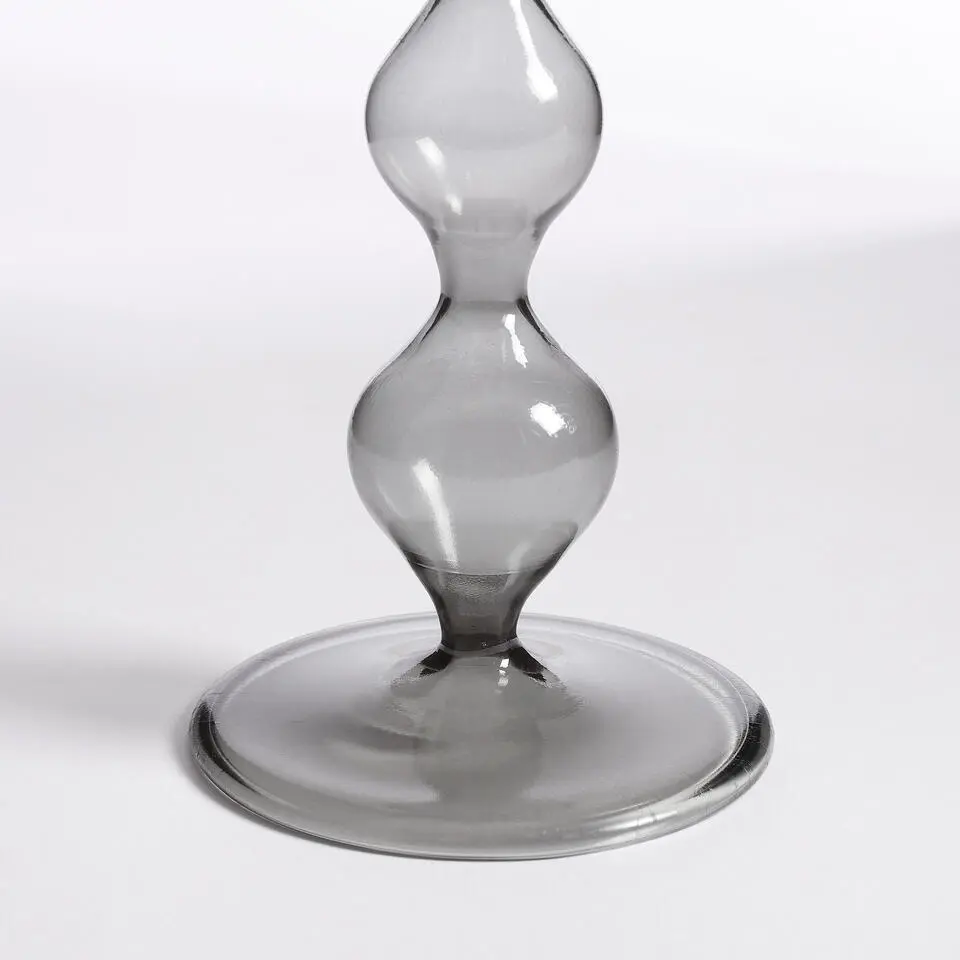 Mica Decorations Trent Kandelaar - H33 x Ø9 cm - Glas - Donkergrijs