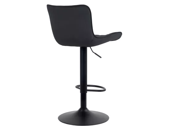 Lot de 2 Tabourets de bar - Velours & Métal - Noir - Emma