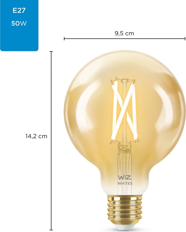 WiZ - Filament Lamp Globe - Goud - Slimme LED Verlichting - E27 Fitting
