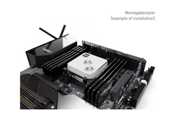Alphacool 13445, Vandblok, Messing, Kobber, Hvid, 1/4