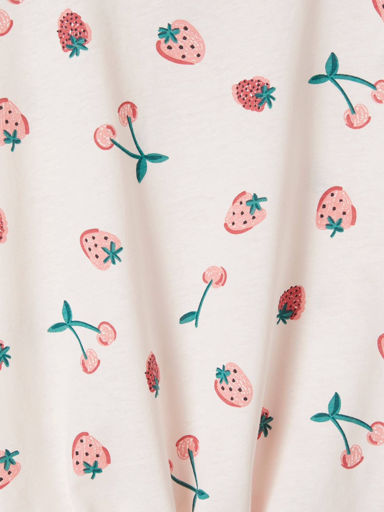 Camiseta estampada com laço elegante, para meninas, cor off-white