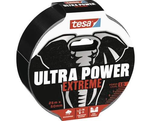 tesa Ultra Power Extreme plakband, zwart, 50 mm x 25 m