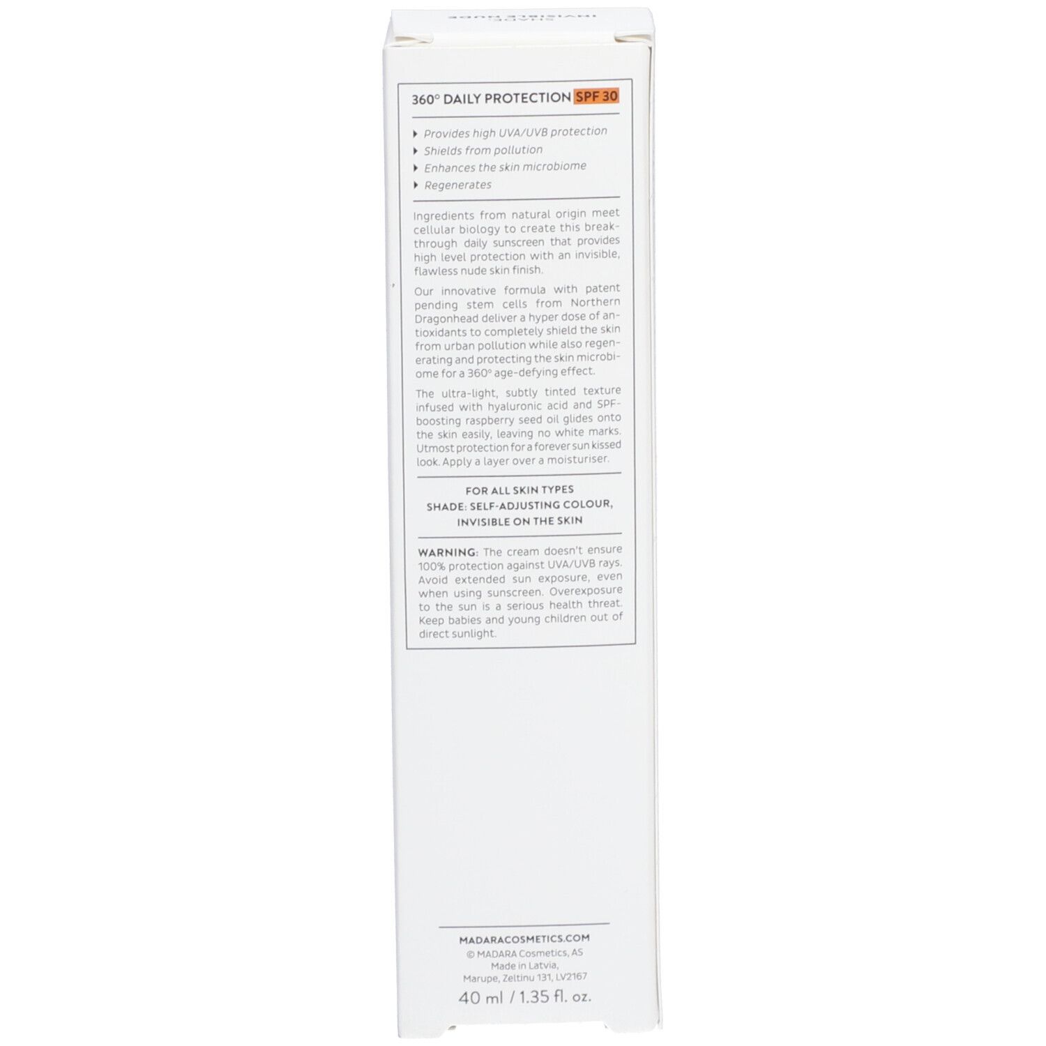 Madara Age-defying Face Sunscreen LSF 30 40ml