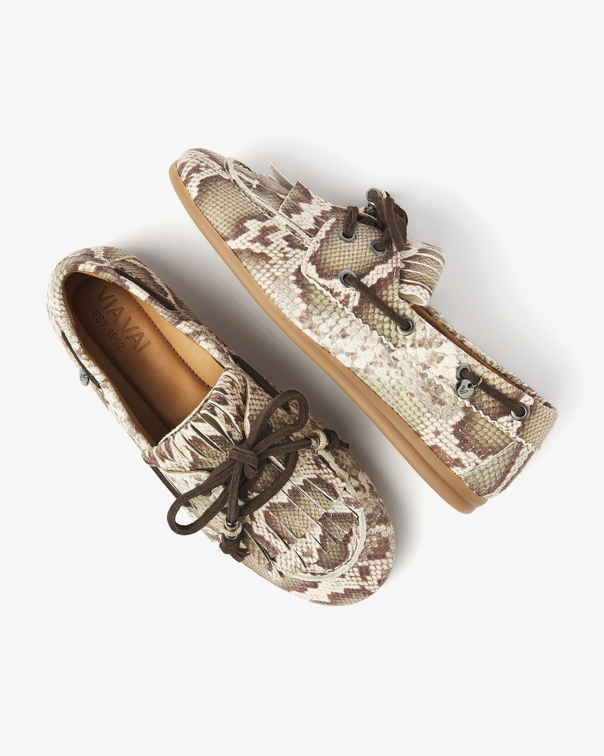 VIA VAI slangenprint dames loafers June Loua