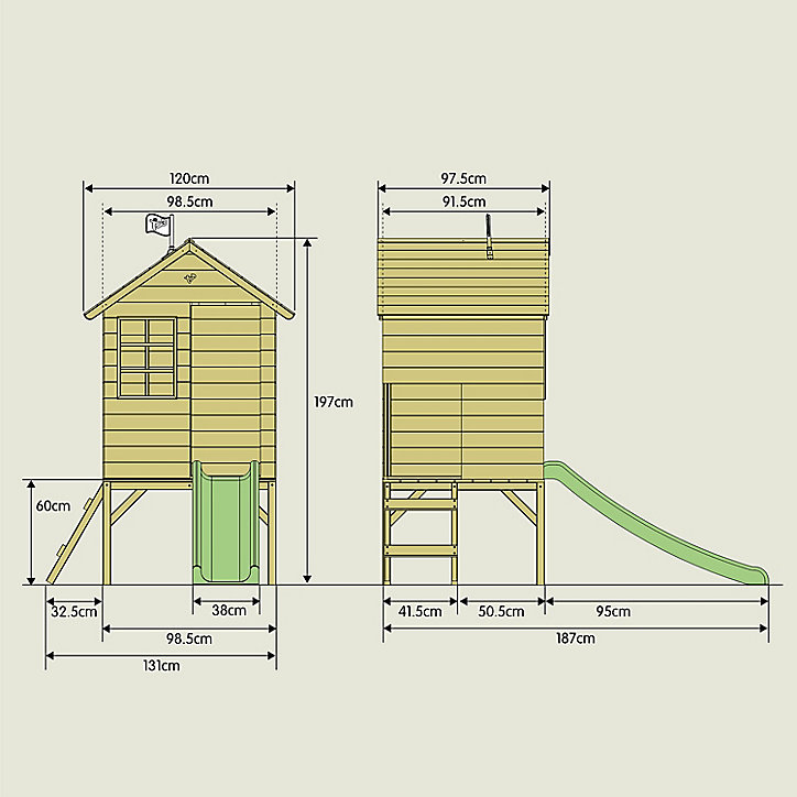 Cabane pour enfant TP Toys Sunnyside tower avec toboggan