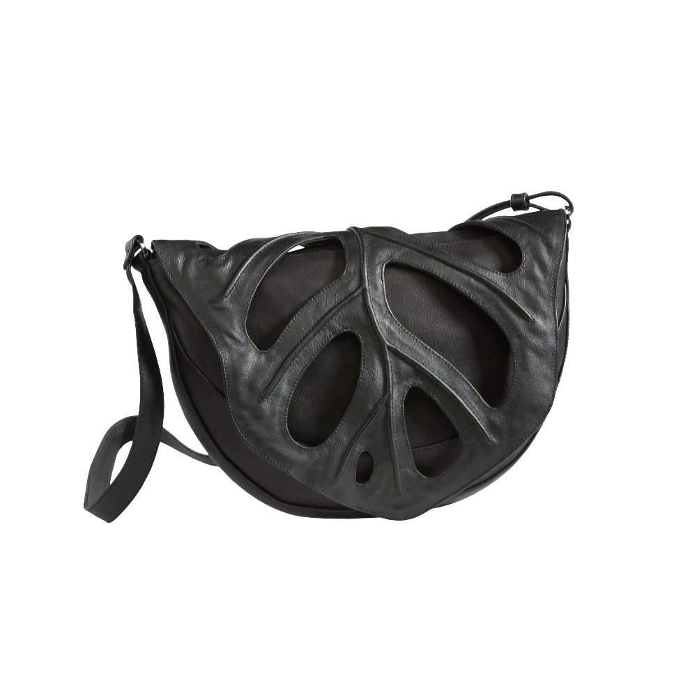 Jungle Leaf Black Vintage Leather