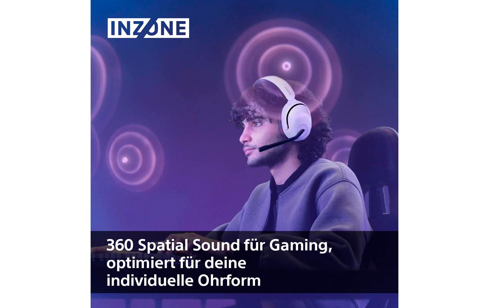 Headset INZONE H5 Weiss<br>Leichtes, weiches und kabelloses Gaming-Headset