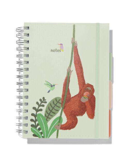 cahier à spirale 4-en-1 ligné orang-outan A5
