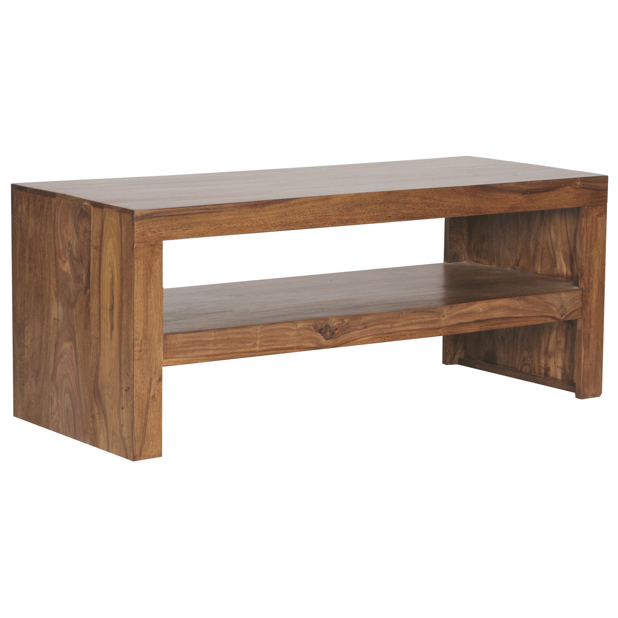 KADIMA DESIGN Sheesham Massiv Couchtisch: Modern, orientalisches Flair, 110x45x45 cm, Handgefertigt.