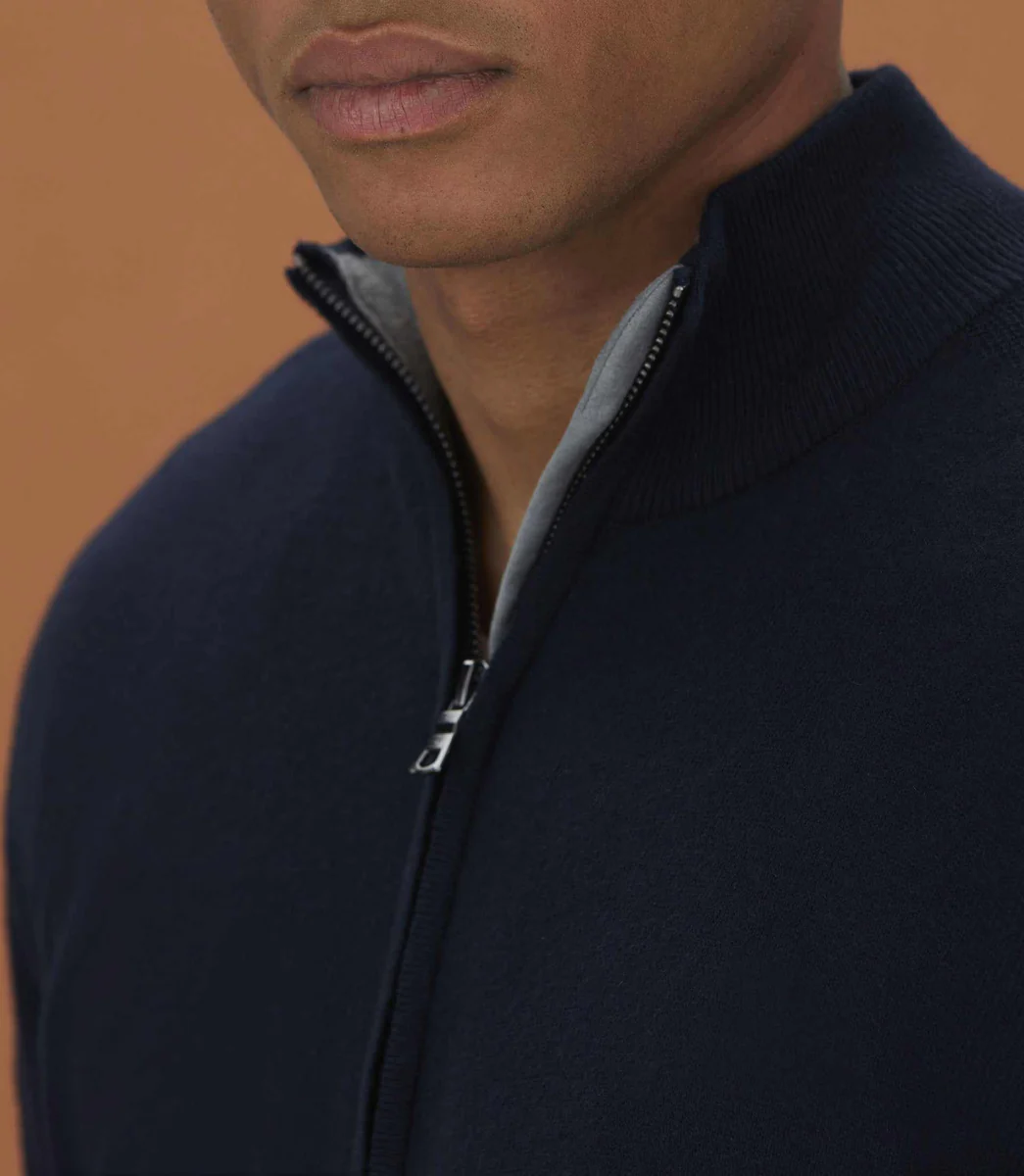 Cardigan zippé marine 