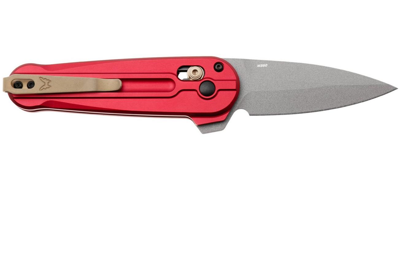 Benchmade Lowden 491GY-01 PVD M390, Phoenix Red Aluminium, zakmes
