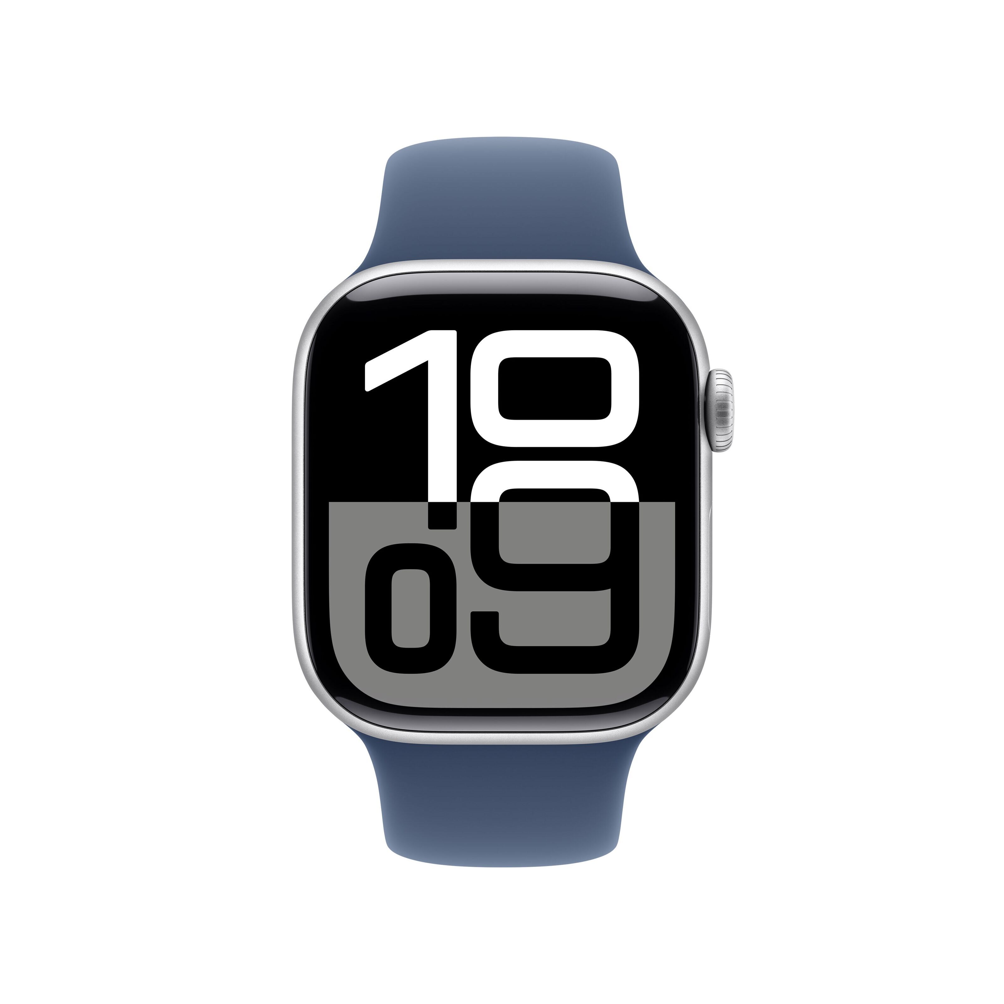 Apple Watch Series 10 GPS 42 mm Silver Case med Denim Sport Band S/M