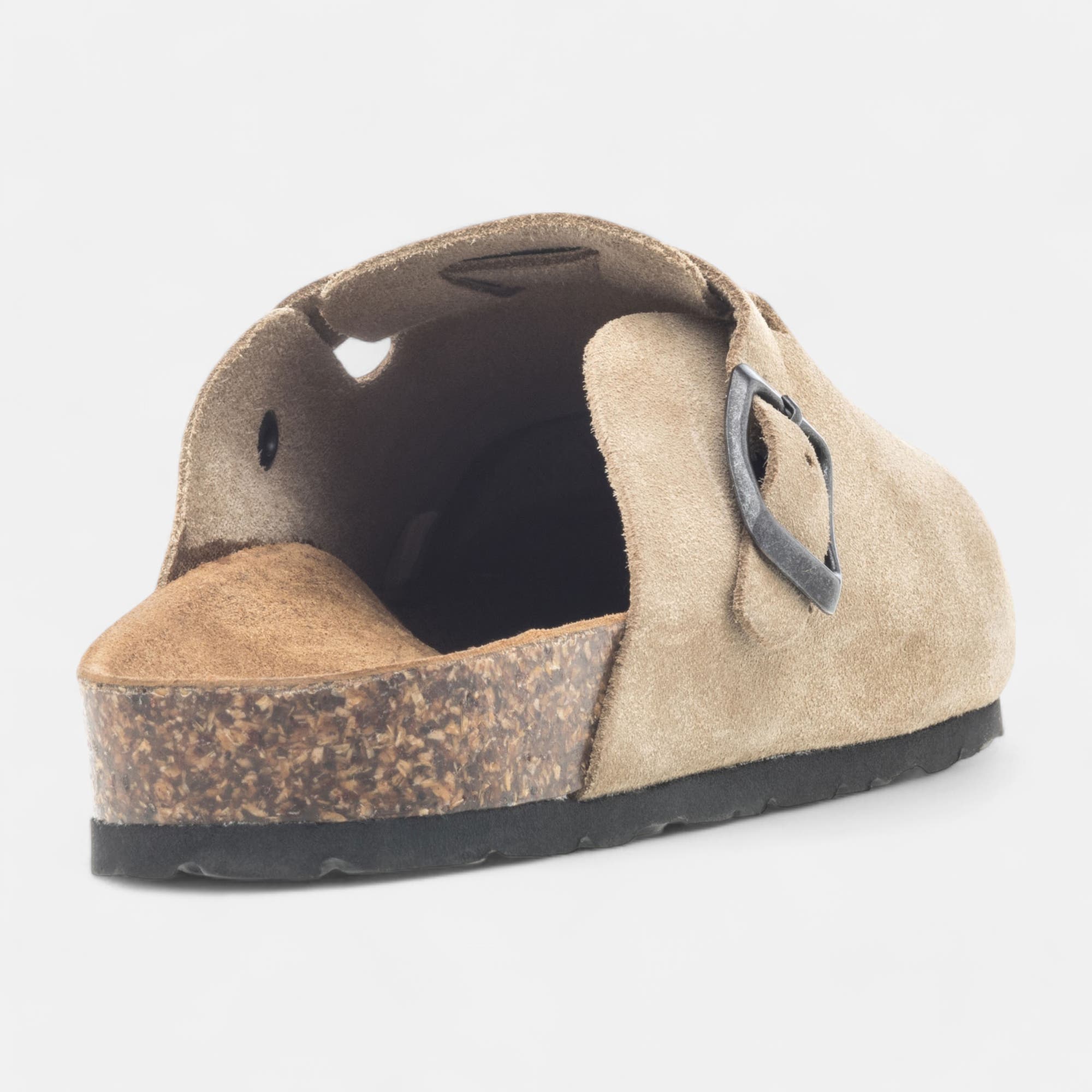 Sabots Fille en cuir taupe