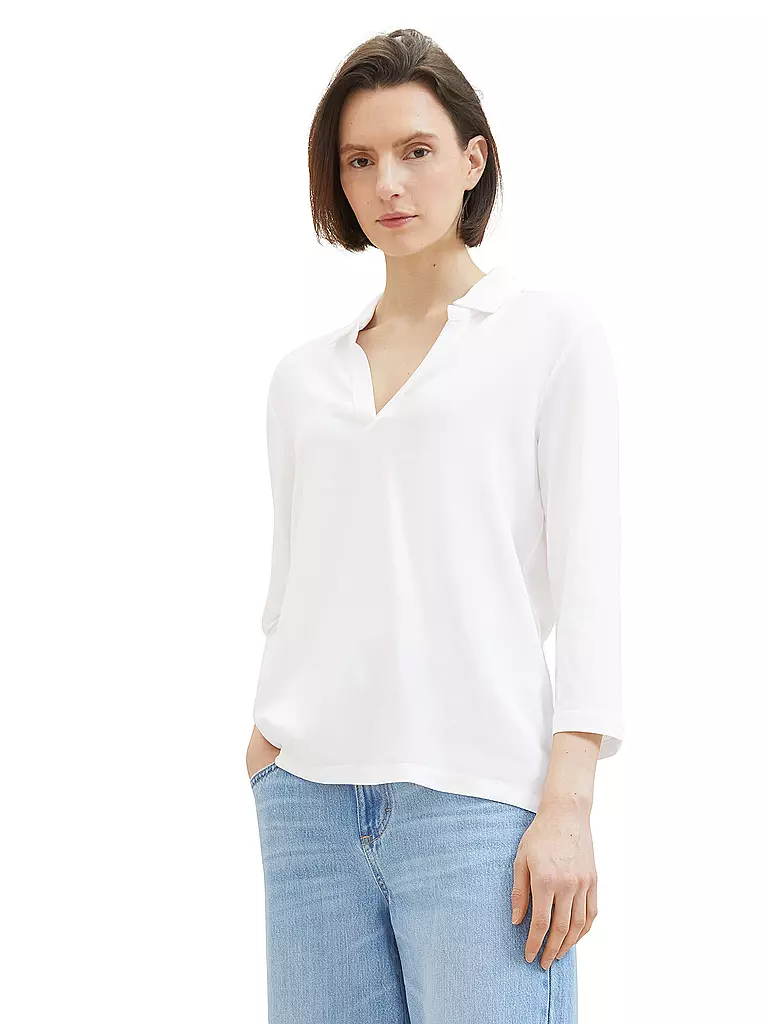 TOM TAILOR Langarmshirt weiss