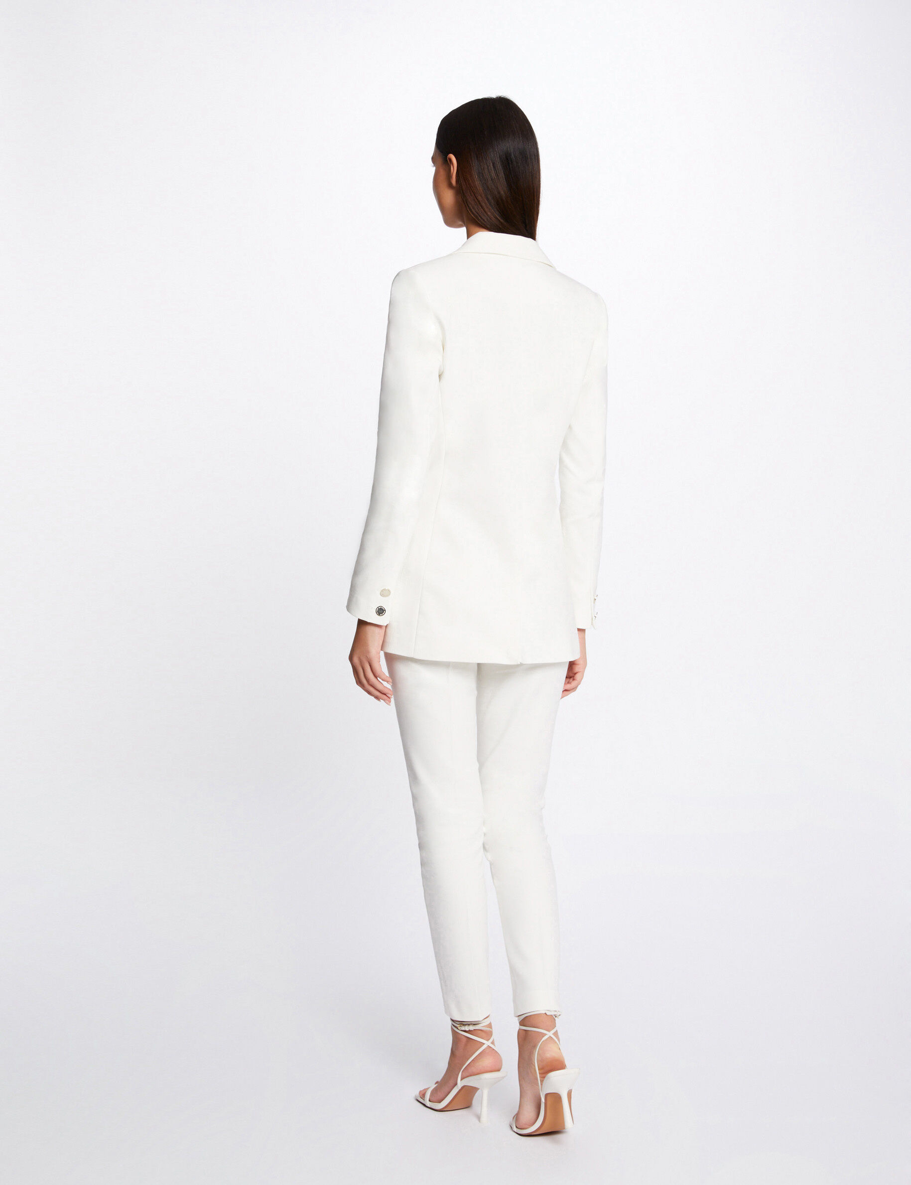 Veste city droite ecru femme - ecru