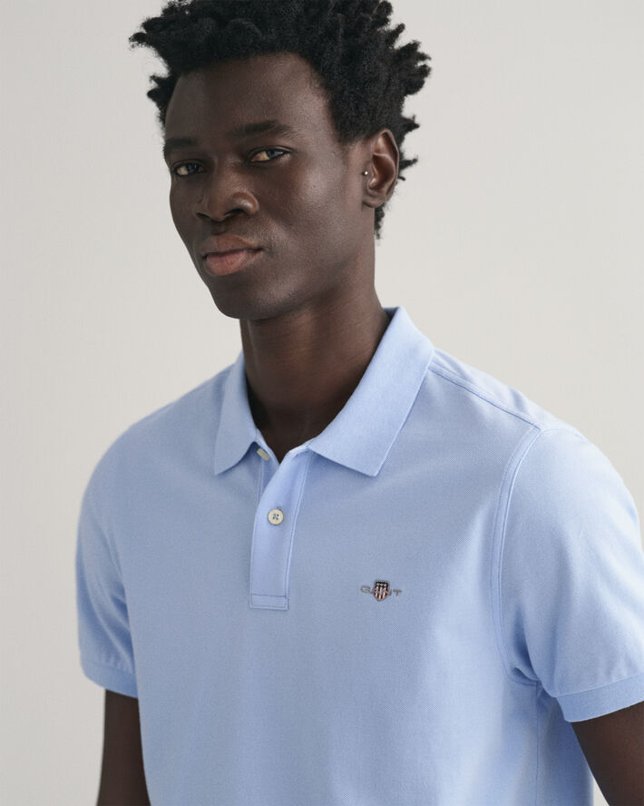 Gant REG SHIELD SS PIQUE POLO Capri blue