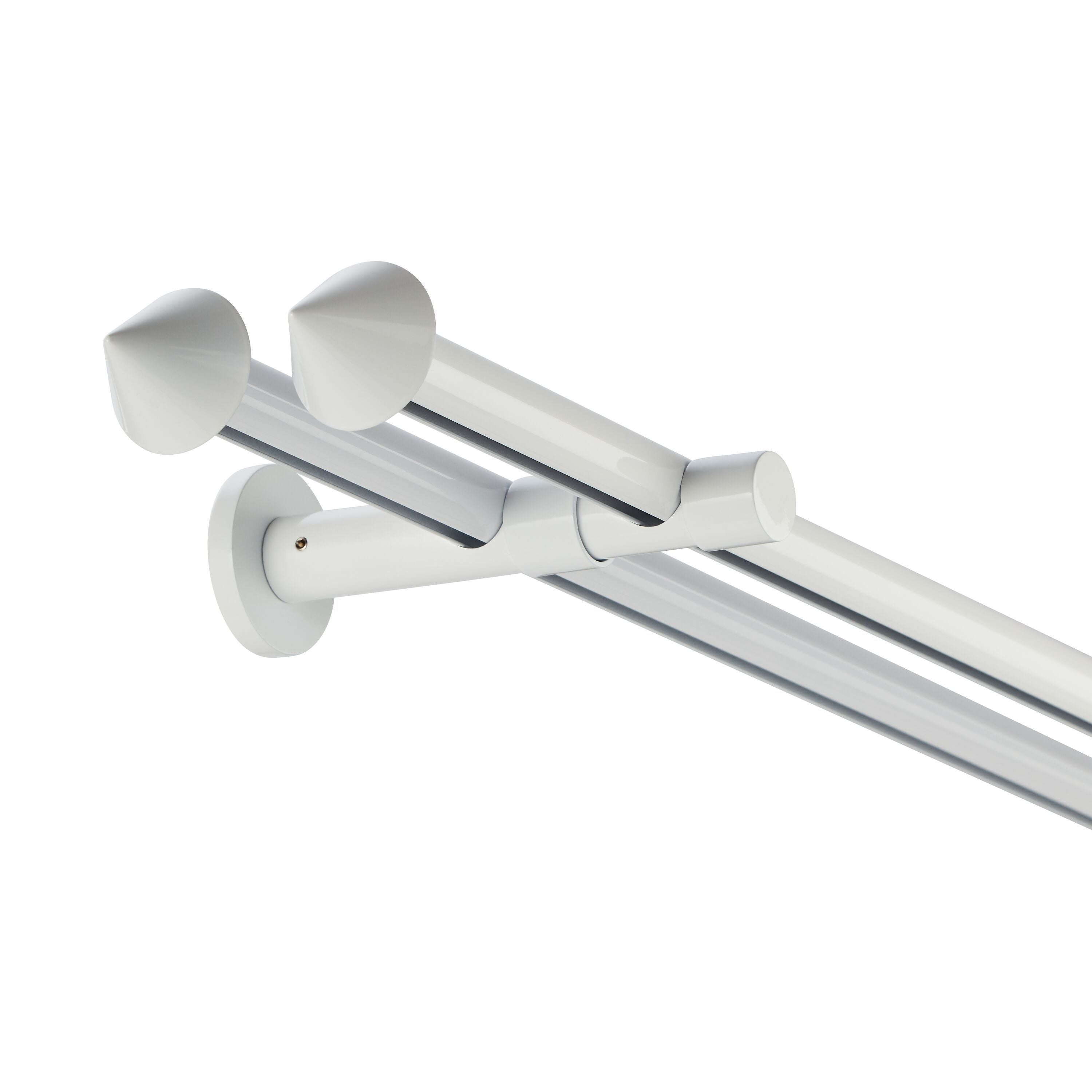 WEISS Vorhangstange mit Innenlauf - Weiss / B: 160.0 cm