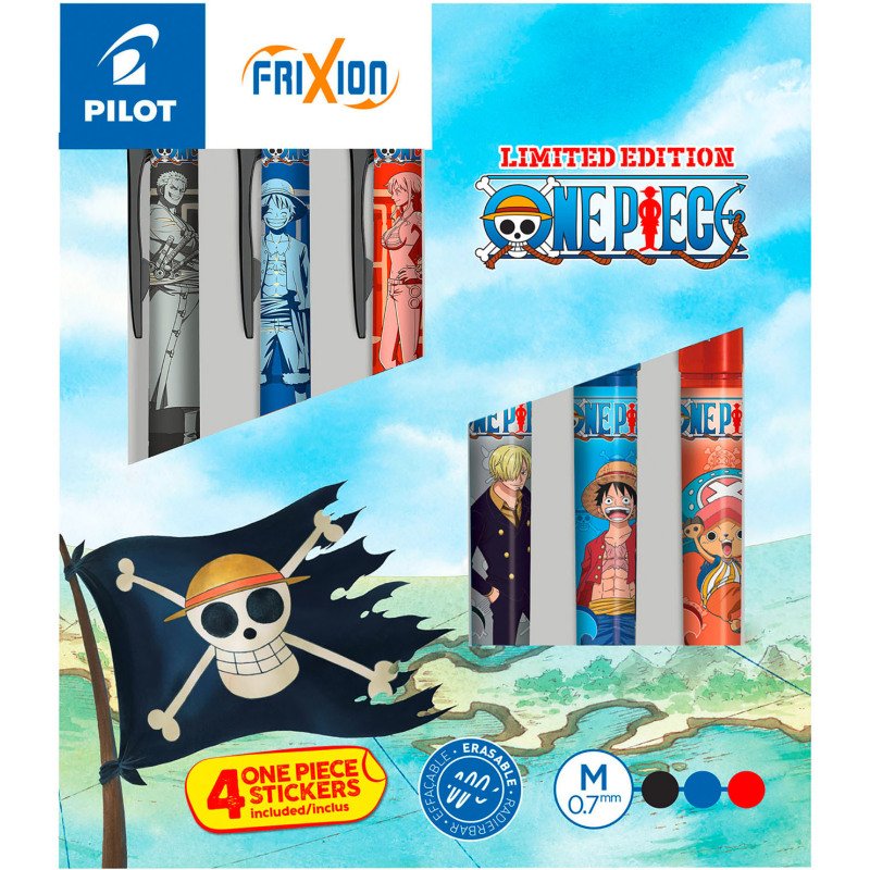 Stylo roller Pilot FriXion - Coffret  de 6 Collector One Piece
