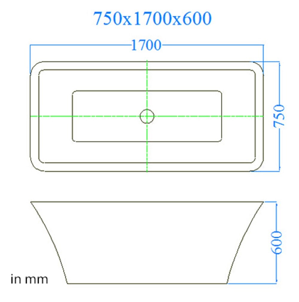 Jet-Line Badewanne BAAR weiss 170x75cm
