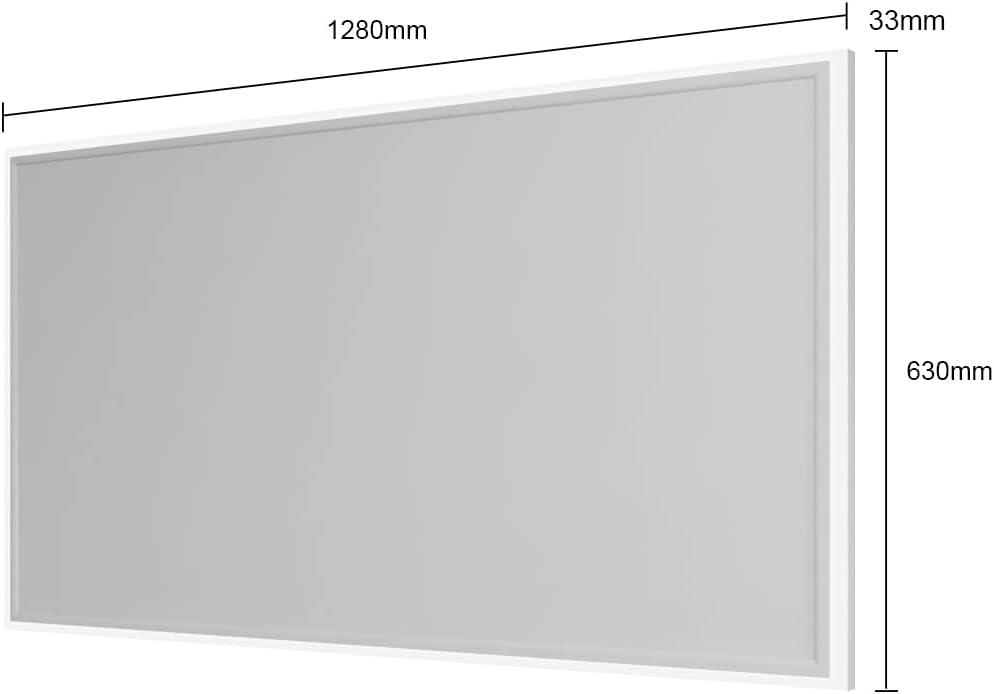 Infrarotheizung Deckenmontage 840 Watt, Infrarot Deckenheizung mit LED Licht Beleuchtung, Infrarotheizung Decke mit Thermostat Fernbedienung, Elektroheizung Heizplatte Heizpaneel Heizkörper 128x63cm