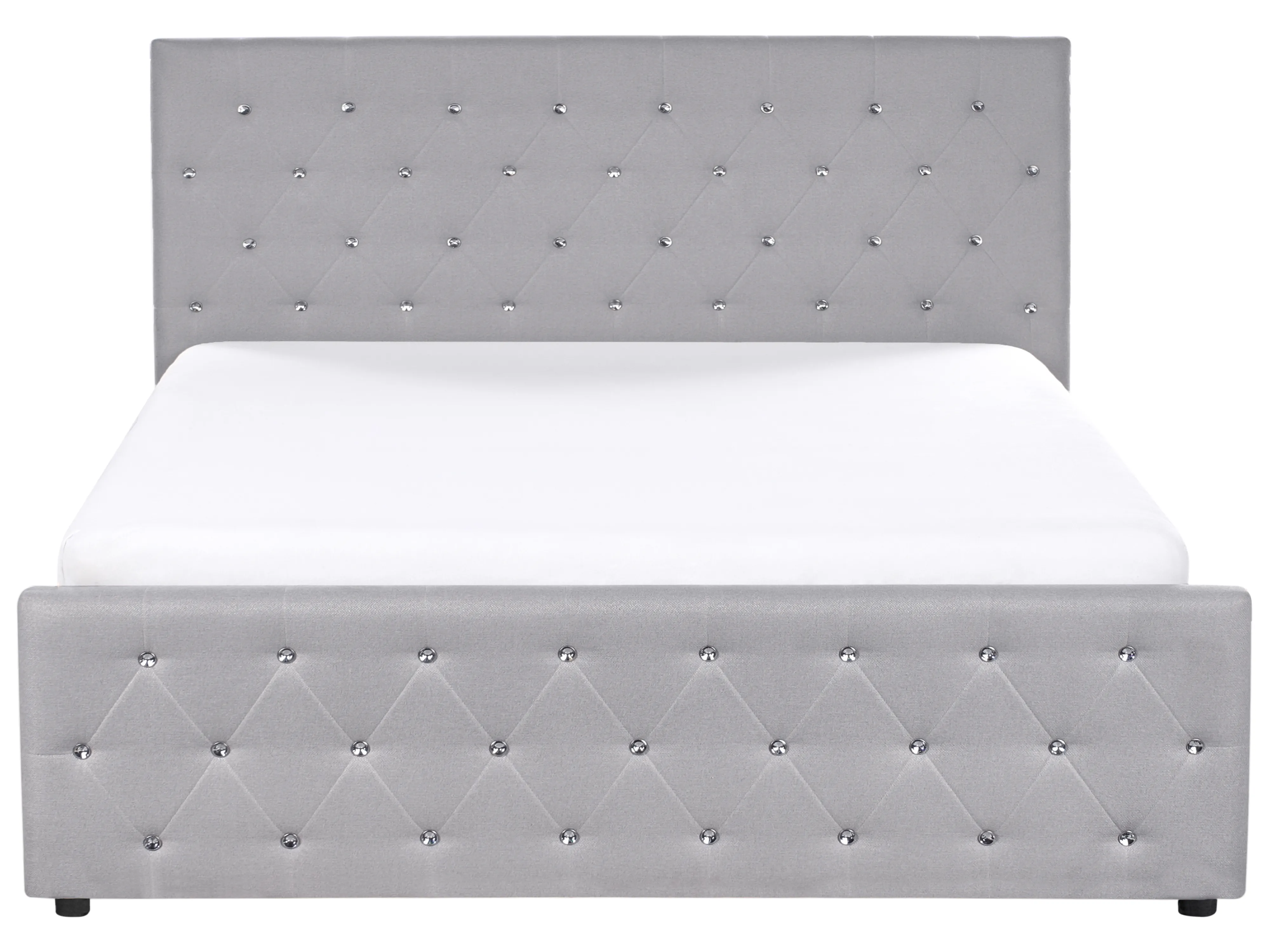 Bed met opbergruimte Stof AMIENS 180 x 200 cm Lichtgrijs