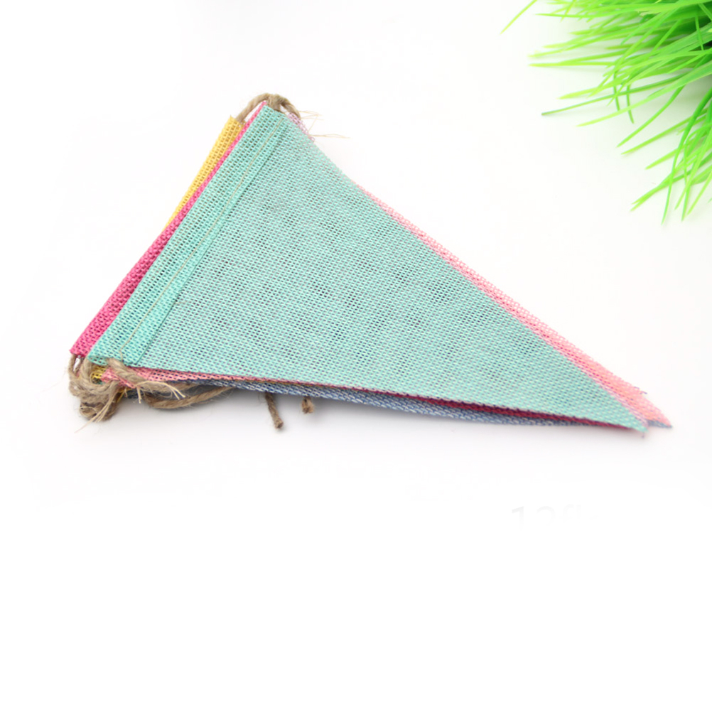 (3m) Leinen Wimpelkette Kinderzimmer Fahnen Girlande Party Deko Accessoire - Bunt