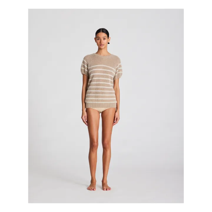GAI+LISVA Pull Mollie Rayures Alpaga | Beige