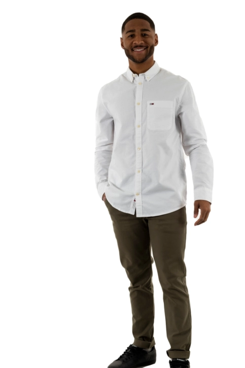 Chemise tommy jeans reg oxford ybr white