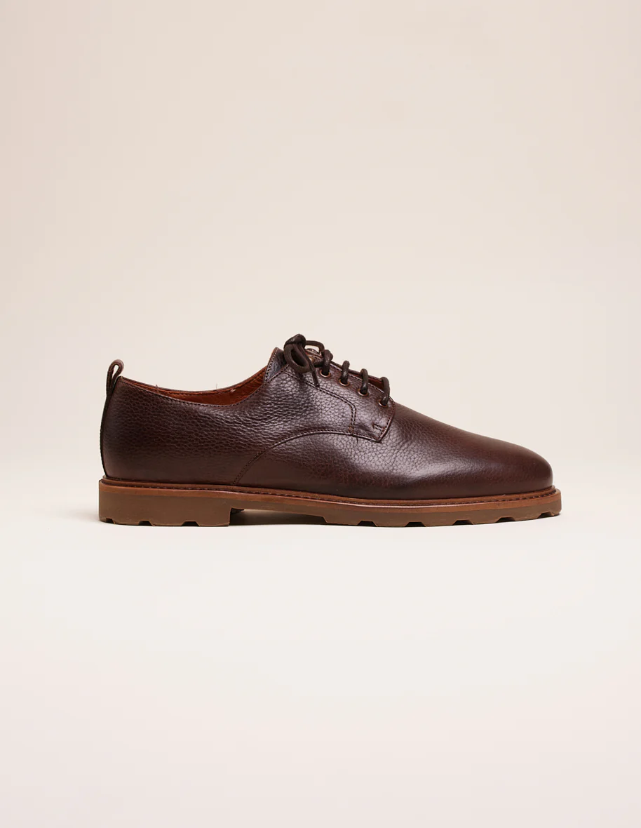 Derbies Simon - Pull-up grainé marron