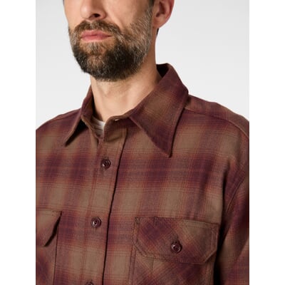 Herren-Flanellhemd, Orange-Rot