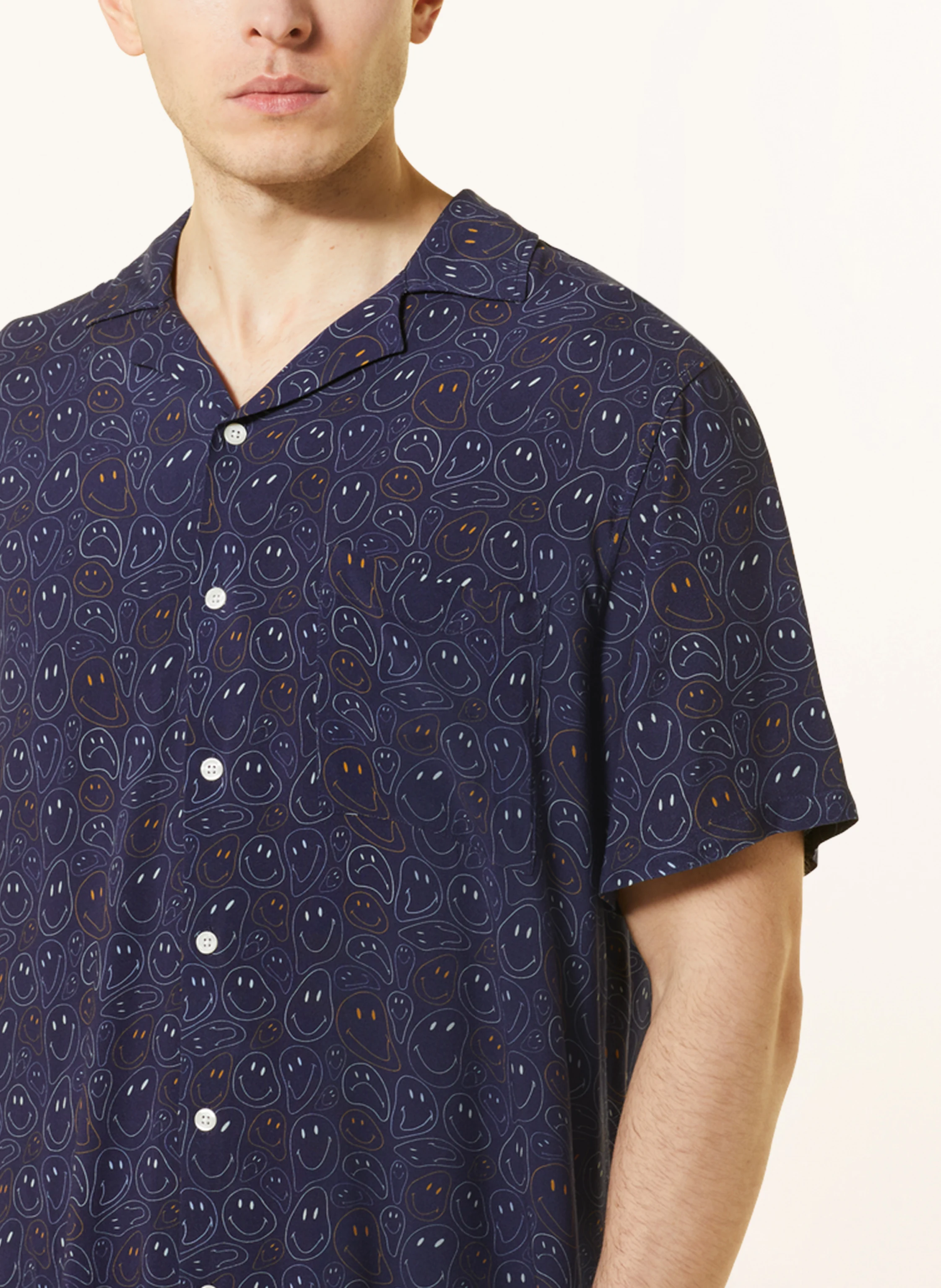 arrels BARCELONA Resorthemd BLUE SMILEY × SMILEY Regular Fit