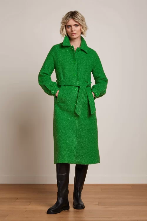 King Louie Rachel Memphis bouclé jas in very groen