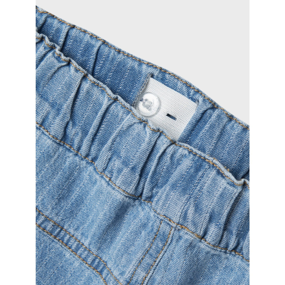 Køb Name It Light Blue Denim Stripes Ryan Cargo Denim Shorts