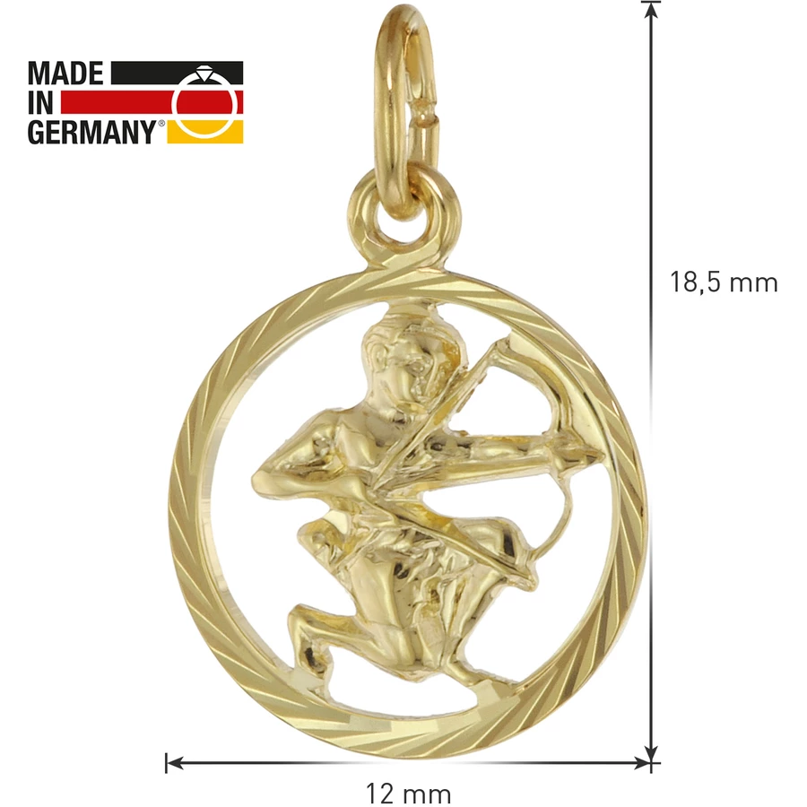trendor Sternzeichen Schütze 333 Gold + goldplattierte Kinder-Kette gold