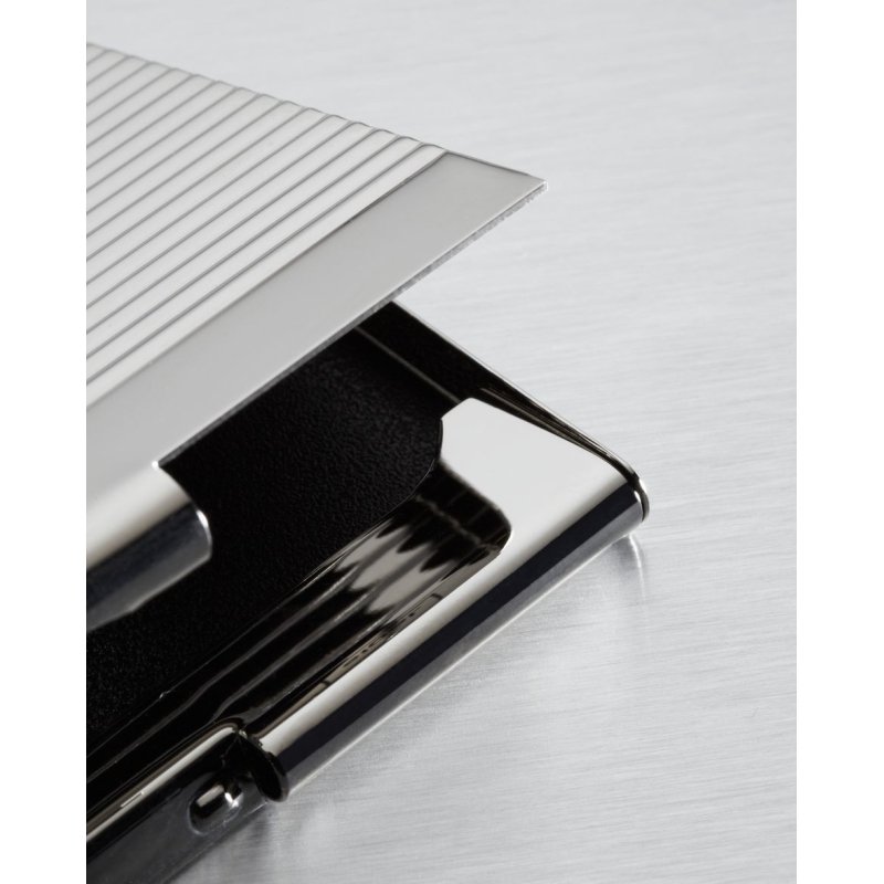 Etui à cartes de visite chrome brillant, capacité 20 cartes - L 9,5 x H 6,2 x P 0,7 cm argent brillant