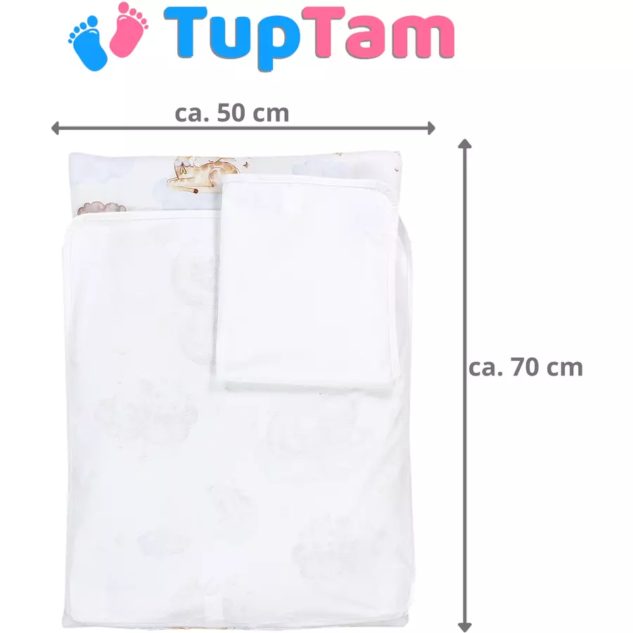 TupTam Baby Wickelauflage inkl. 2 Frotteebezügen weißbeige