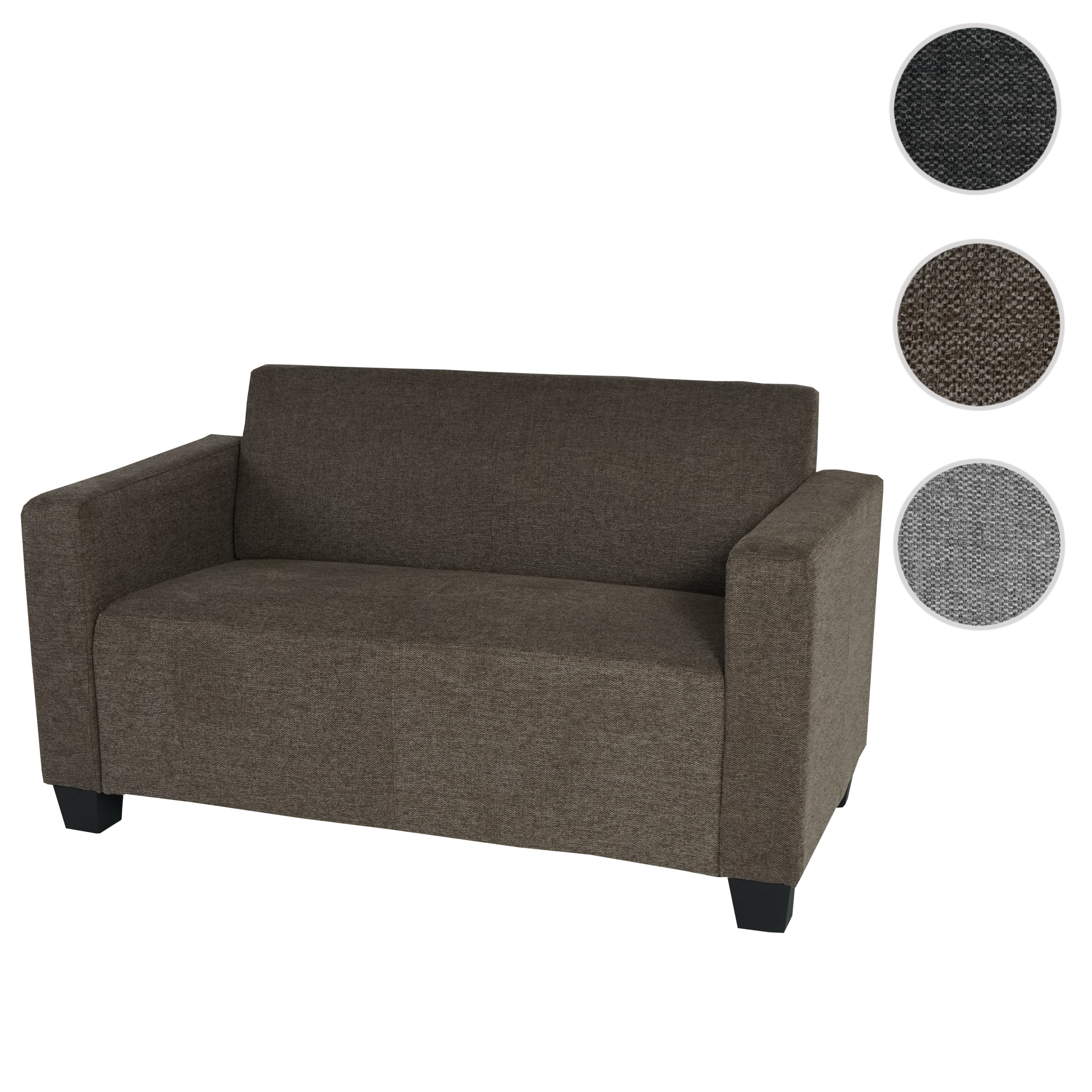 2er Sofa Couch Moncalieri Loungesofa Stoff/Textil ~ braun