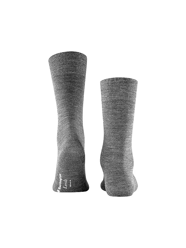 BURLINGTON Herren Socken LEEDS 40-46 asphalt mel. grau