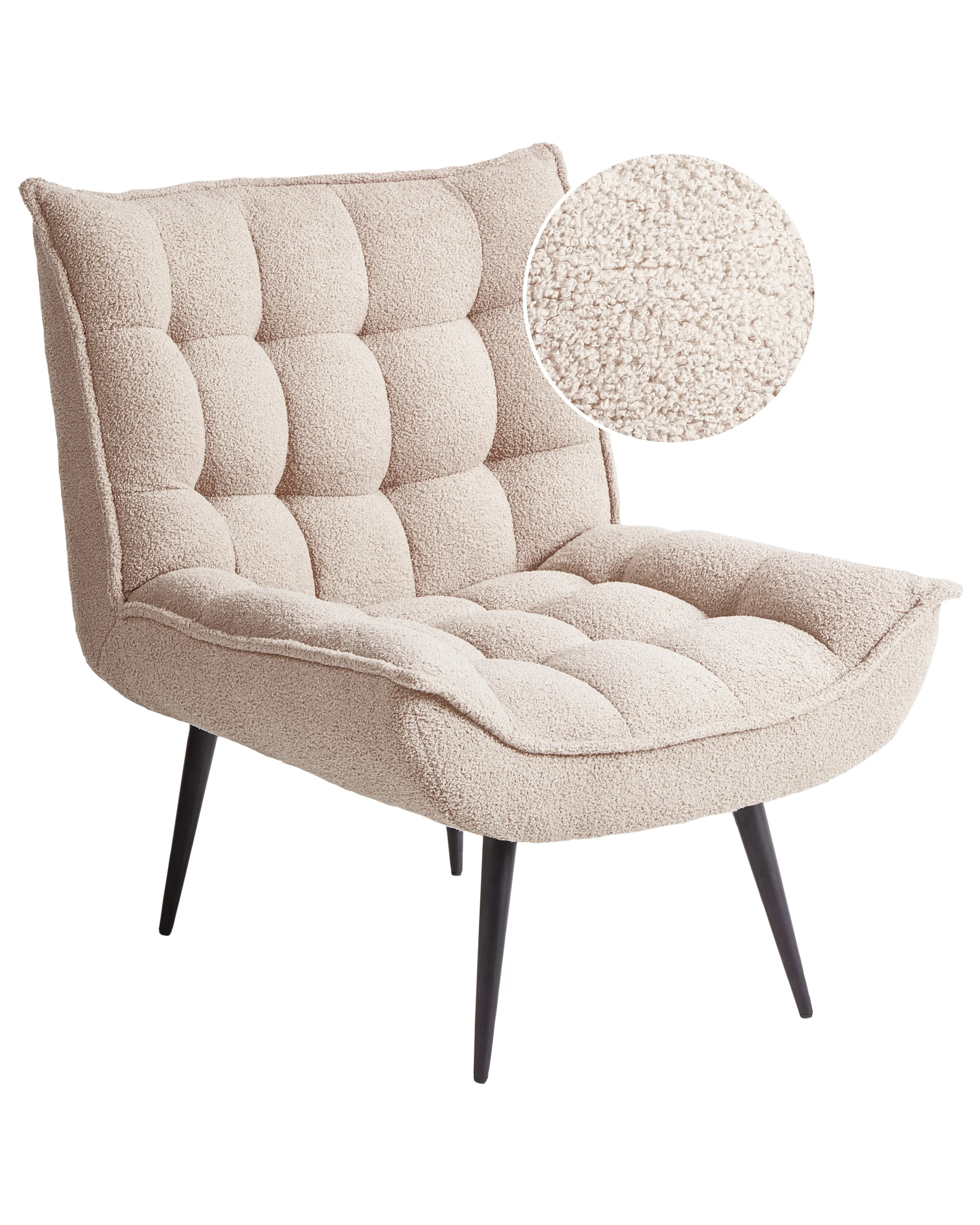 Fauteuil ALVESTA Bouclé Beige