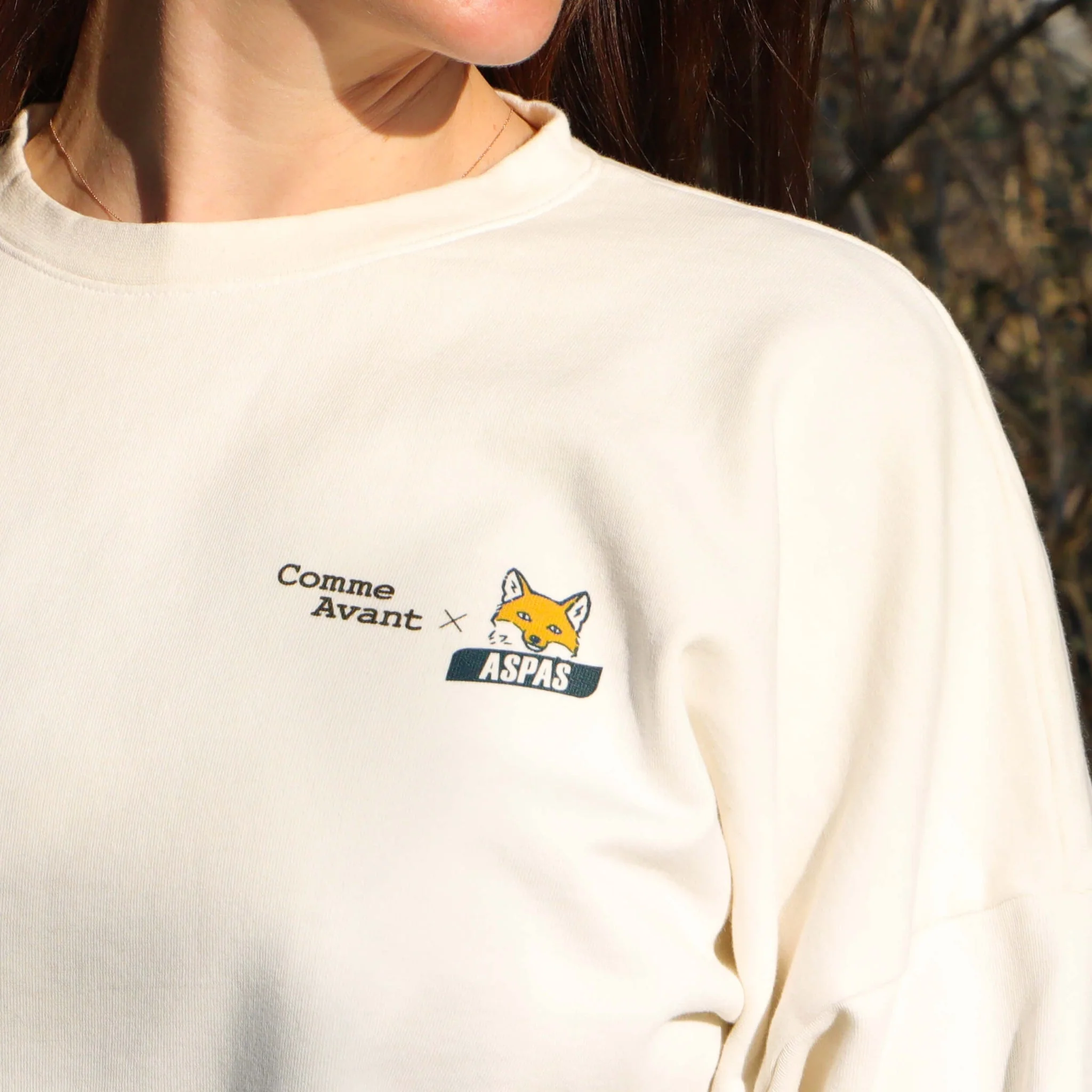 Sweat ASPAS en coton pour femme - Version 1 - Taille 0 / XS / Écru