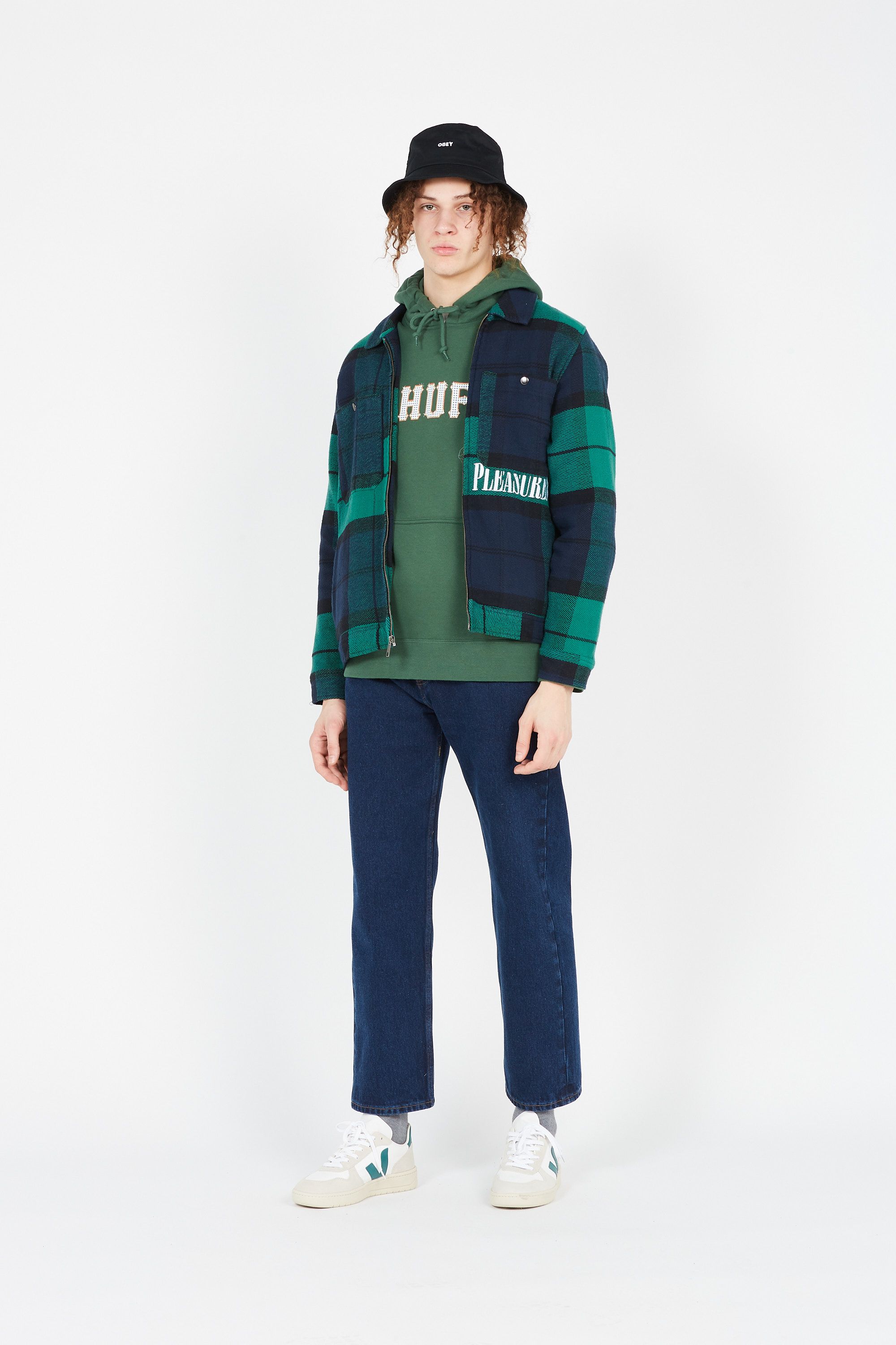 HUF VESTE - HUF x PLEASURES BLACKWATCH WORK Vert