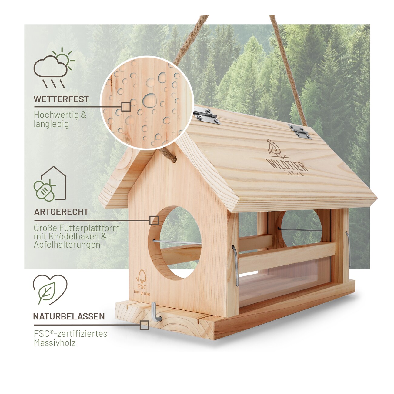 wildtier liebe Vogelfutterhaus