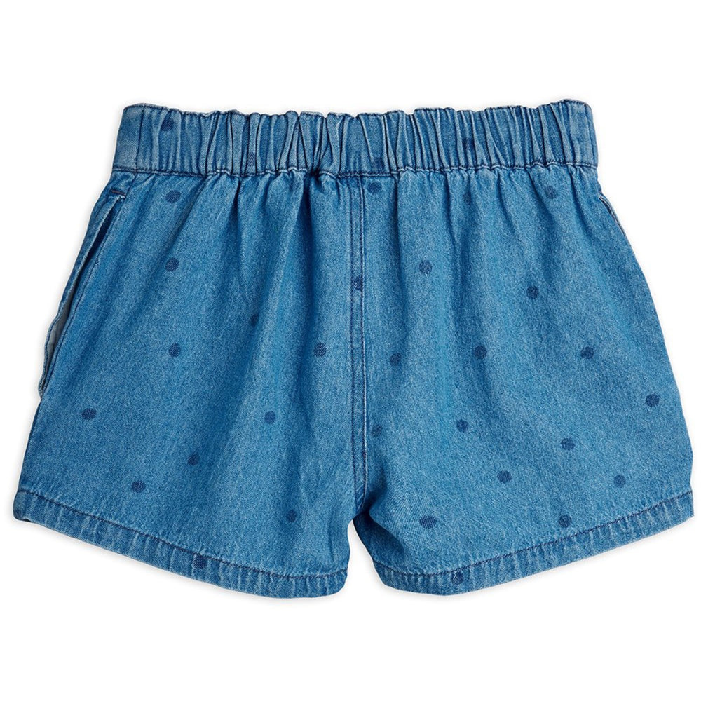 Køb Mini Rodini Blue Lw Denim Dots AOP Shorts 2