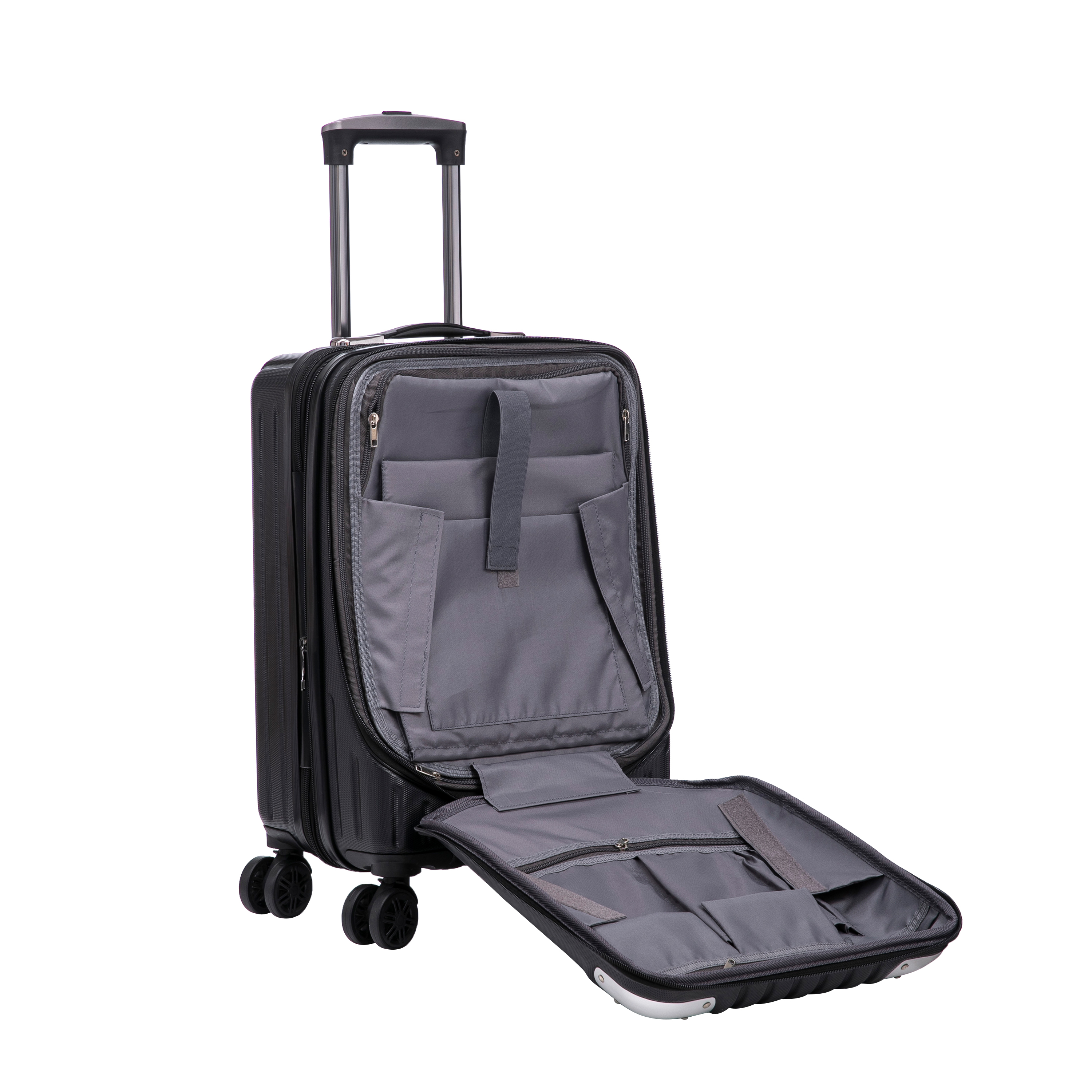 Reisekoffer Hartschalenkoffer mit Laptopfach LIMMA Grösse M schwarz