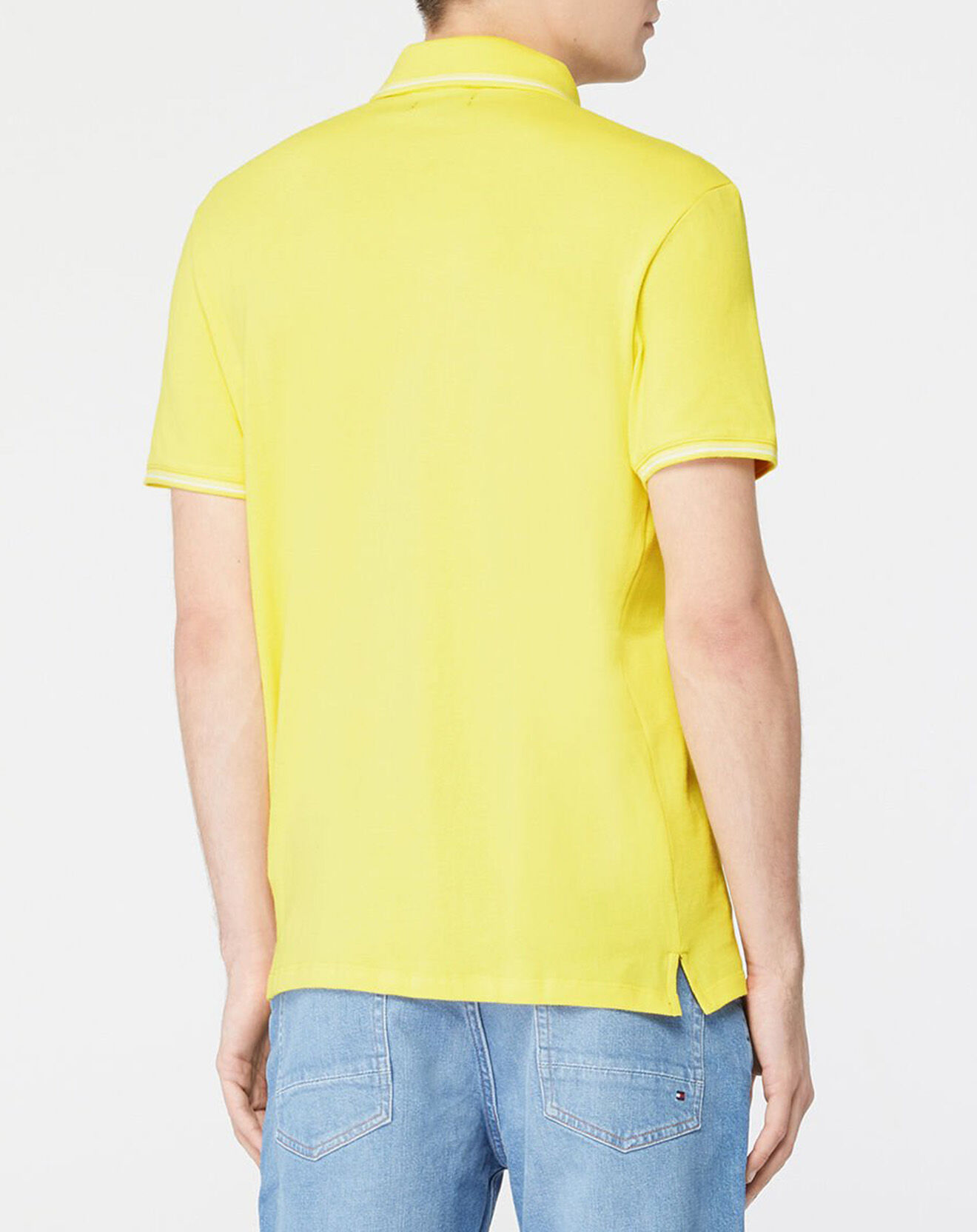 Galeries Lafayette Polo en Coton piqué Polobas liseré jaune