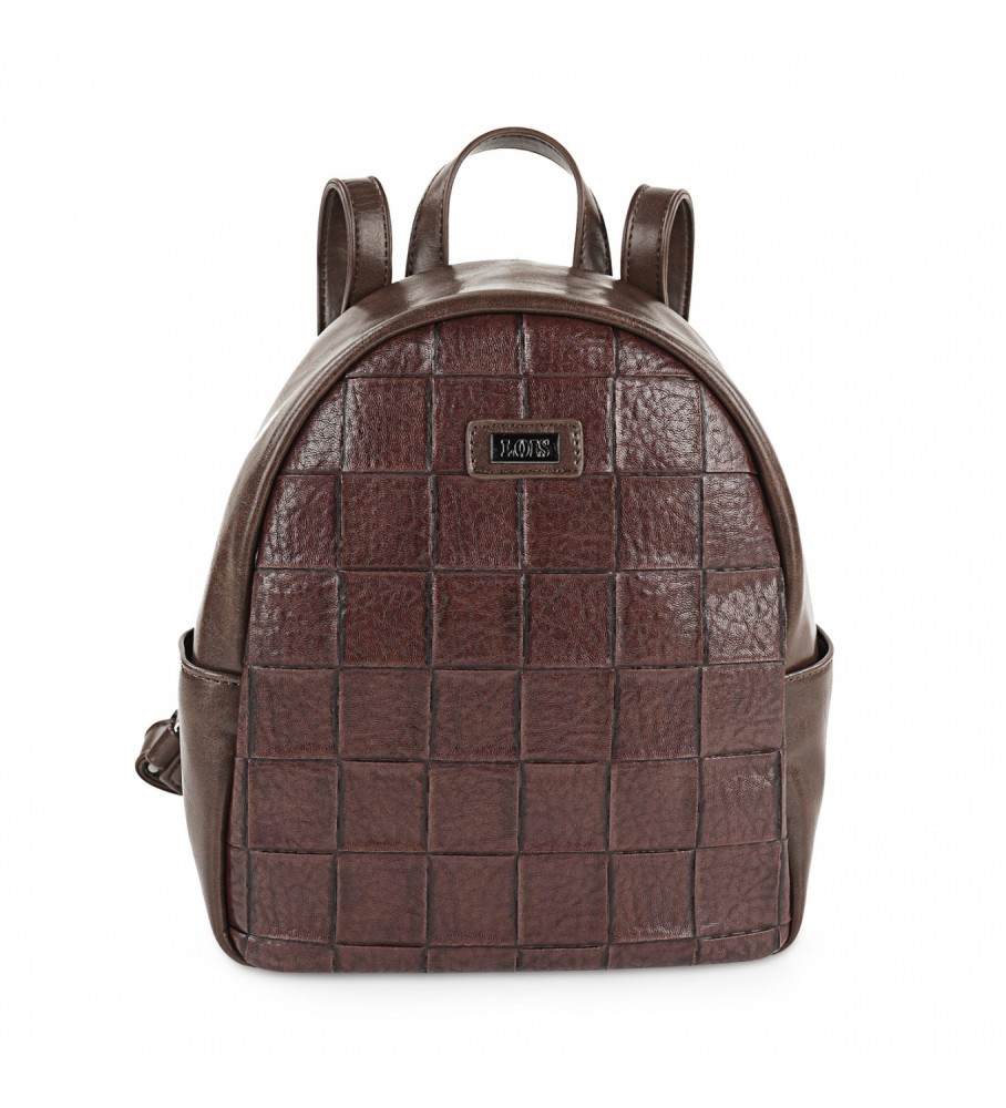 Mochila antifurto Lois marrom - 23x27x11cm -